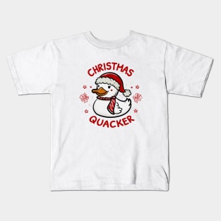 Christmas Quacker: Duck in Festive Attire Kids T-Shirt